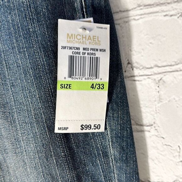 Michael Kors Low Rise Boot Cut MK Signature Jeans size 4 NEW - Picture 3 of 9